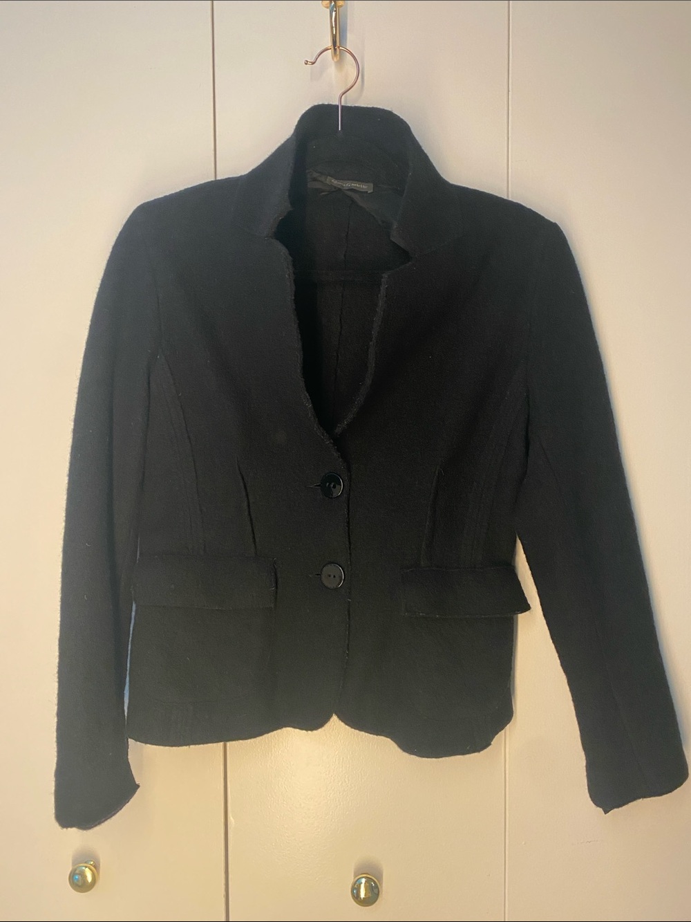 Gloria Gaudette Black Women's Two-Button Blazer Jacket